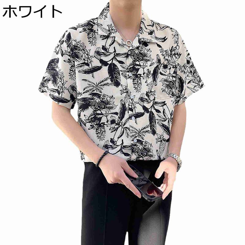 楽天parte1花柄シャツ メンズ 半袖 シャツ 夏 韓国風 ヴィンテージ 薄い 軽い 通気性 スリムフイット カーデ プリント 上着 カッコイイ おしゃれ カジュアル シンプル 柔らかい 普段着 ビジネス 花火大会 ビーチ