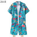 メンズ アロハシャツ 上下セット 半袖 ビーチシャツ 花柄シャツ ストリート系 ハワイ風 ゆったり カジュアル 薄手 汗染み防止 軽量 速乾 涼しい オールシーズン 通学 旅行 普段着 学生 柔らかい