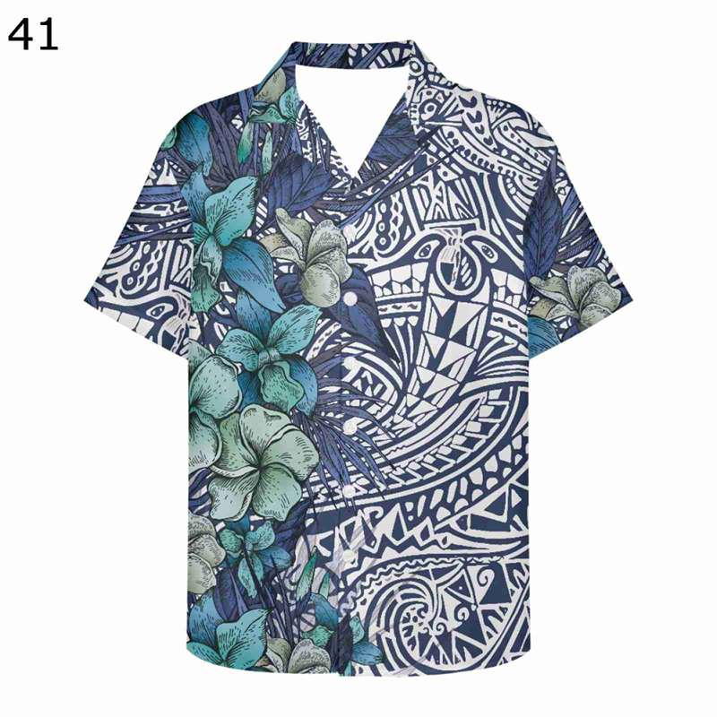 アロハシャツ ハワイ風 メンズ ビーチシャツ 総柄 プリント 半袖 カジュアル ヴィンテージ 大きいサイ..