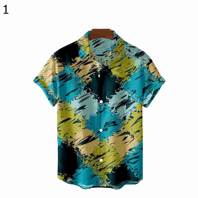 アロハシャツ ビーチシャツ メンズ ストレッチ スリムフイット ビッグシルエット プリントシャツ 半袖 夏 オールシーズン スーポツ お出掛け 花火大会 夏祭り カジュアル おしゃれ