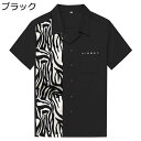 シャツ アニマル柄 カジュアルシャツ パッチワーク メンズ 綿シャツ 柄シャツ 開襟シャツ 半袖シャツ 夏 春秋着 欧米風 おしゃれ 薄い 汗染み 軽量 ゆった...