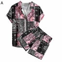 ハワイシャツ 2XS-6XL 大きいサイズ ペイズリー柄 パッチワーク 夏服 メンズ ショートパンツ 上下セット 3色 アロハシャツ カジュアルシャツ アロハ風...