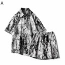 ビーチシャツ 夏服 絞り染め 2点セット タイダイ染 アロハシャツ+ショートパンツ プリントシャツ 半袖 上下セット メンズ 夏服 Tシャツ セットアップ 大き...