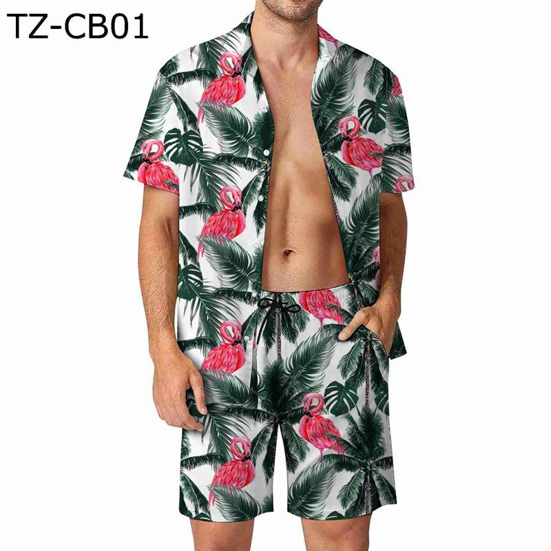 アロハシャツ 3Dプリント 上下セット ショートパンツ ハワイシャツ メンズ 開襟シャツ 半袖シャツ 短パンツ 夏服 春 ハワイアンシャツ 派手 ハワイ風 おし...