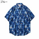 シャツ メンズ 半袖 油絵柄 七分袖シャツ 開襟シャツ アロハシャツ ハワイアンシャツ レディース ビーチシャツ 夏服 折り襟 レギュラーフィット オールシーズ...