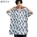 ハワイシャツ 蝶柄 アロハシャツ プリントシャツ 半袖 メンズ 開襟シャツ 夏服 春 薄い きれいめ カジュアル 速乾吸汗 通気性 オーバーサイズ 青少年 ジュ...