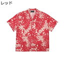 シャツ メンズ 総柄プリント 半袖 開襟シャツ アロハシャツ 葉柄 ハワイアンシャツ 男女兼用 ビーチシャツ 夏服 折り襟 オーバーサイズ 清潔感 薄手 軽量 ...