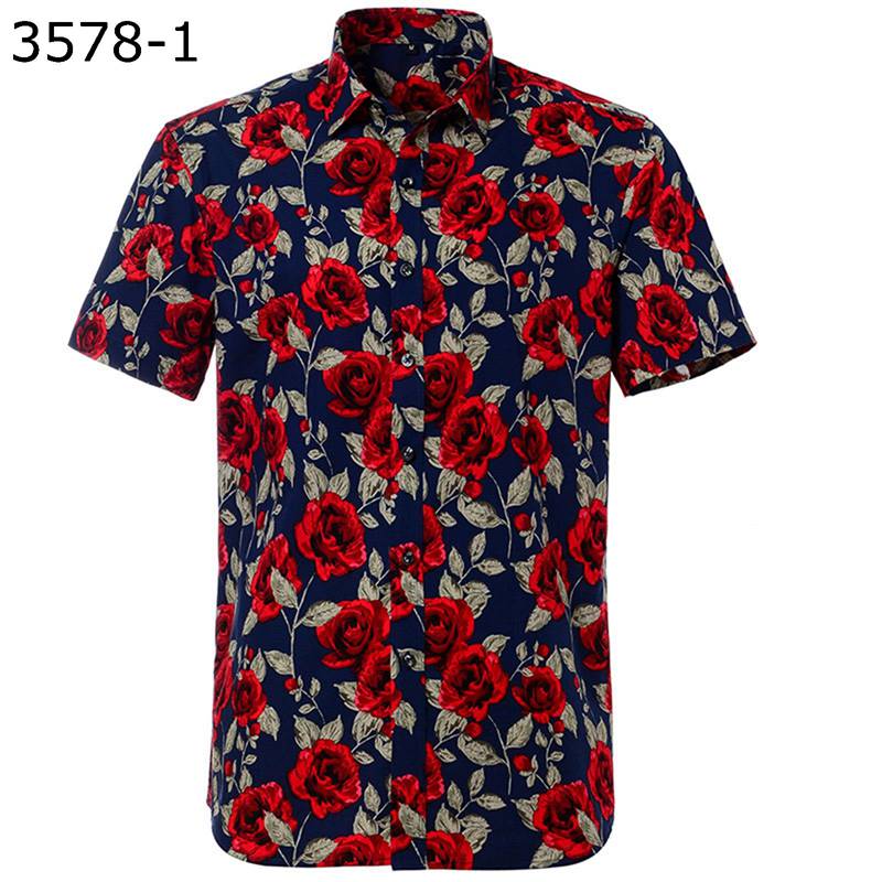 花柄シャツ ハワイシャツ ローズ柄 アロハシャツ メンズ 総柄シャツ 綿100% 小さいサイズ 半袖 サマー 春着 アロハ風 リゾート 軽い 薄い 涼しげ 吸汗速乾 おしゃれ 古着風 海水浴 バカンス カジュアルシャツ