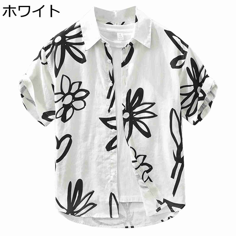 楽天parte1花柄シャツ ハワイシャツ アロハシャツ メンズ 総柄シャツ 復古 リネン プリント フローラル 大きいサイズ 半袖シャツ 夏用 春服 サーフ系 リゾート カジュアル 薄手 清潔感 普段着 花火大会 カジュアルシャツ