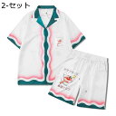 シャツ ハワイシャツ 2点セット パッチワーク アロハシャツ メンズ 半袖シャツ 夏服 ユニセックス ショートパンツ 上下セット 春夏 日系 和風 ストリート系...