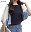 tシャツ レディース 半袖 トップス カットソー 大きいサイズ 切り替え 丸襟 ゆったり 着痩せ きれい シンプル カジュアル 体型カバー 通勤 春 オフィス 夏(4)