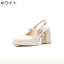 バックストラップ パンプス エナメル 8cmヒール スクエアトゥ 太ヒール レディース 歩きやすい チャンキーヒール 柔らか ストラップ ヒールサンダル オフィ...
