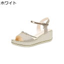 ウェッジソール サンダル レディース ラメ キラキラ 厚底 アンクルストラップ オープントゥ 春夏秋 PUレザー 滑り止め お出かけ デート 通勤 通学 日常 オフィス 普段履き 旅行 プラットフォーム