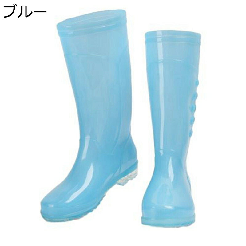 レインブーツ レディース 大雨 梅雨 ロングブーツ スリッポン ミドルブーツ 透明 滑り止め PVC ローヒール レインシューズ 防水ブーツ 台風 雪の日 防水加工 防滑 クリア 脱ぎ履き便利 春夏秋