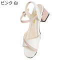 サンダル 太めヒール 4cm 歩きやすい ストラップ付き 調節可能 脱げにくい フェミニン カジュアル エナメル スクエアトゥ ワンベルト ミドルヒール レディース ヒールサンダル