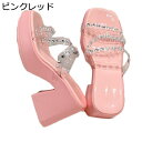 ミュール ハイヒール ラインストーン 美脚 ヒール クリア サンダル ドレス用 パーティー クラブ レディース 歩きやすい キャバ 結婚式 2次会 厚底 美脚 派手 セクシー キラキラ キャバクラ