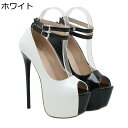 オープントゥ サンダル ピンヒール 16cmヒール ストーム 厚底 アンクルストラップ パンプス エナメル ハイヒール キャバパンプス パーティー 大きいサイズ キャバサンダル 歩きやすい 前厚 カジュアル
