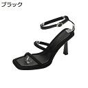 ダブルストラップ サンダル ピンヒール 8cm 細めストラップ スクエアトゥ おしゃれ 歩きやすい ヒールサンダル ハイヒール 滑り止め 低反発 美脚 シンプル...