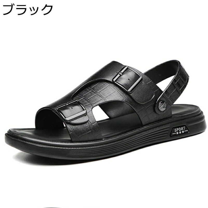 夏用サンダル メンズ 2way スリッパ ファッション ビーチサンダル 厚底 外履き 滑らない カジュアル ラ..