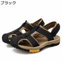 ビーチサンダル ビーサン メンズ トレッキングサンダル 水陸両用サンダル 本革 アウトドアサンダル 夏 排水加工 透かし彫り ベルクロ 着脱便利 軽量 走れる ...