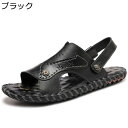 ビーチサンダル メンズ レザーサンダル 外履きスリッパ サボサンダル 2way アウトドアサンダル 外出スリッパ スポサン 本革 夏 着脱便利 一足両用 耐磨耗...