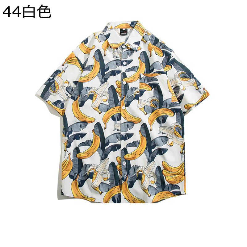 楽天parte1アロハシャツ 柄シャツ メンズ ハワイアンシャツ 半袖 ルーズ 葉柄 ハワイ諸島柄 総柄 やしの木 開襟シャツ 襟付き 汗染み防止 紫外線対策加工 薄手 サラサラ 夏物 夏祭り 花火大会 シンプル