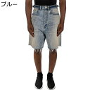 メンズ デニムショーツ ゆったり バギーパンツ ジーパン ローエッジ 極太 ショートパンツ ミディアムパンツ 大きいサイズ ヒップホップ系 シェービング加工 ウォッシュ ヴィンテージ モード系