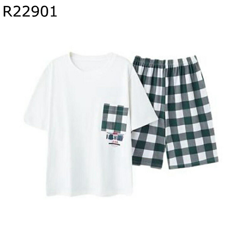 夏 メンズ パジャマ ルームウェア 薄手 綿 肌に優しい 半袖 ショートパンツ 上下セット カジュアル 2点セット 部屋着 寝巻き お風呂上り 通気性 吸汗 ワイド カジュアル お出掛け