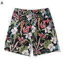 サーフパンツ メンズ ハワイ風 メッシュインナー 花柄 花 プリント グラデーション パッチワーク 水着 春夏着 海水パン ショートパンツ 柔軟性 薄手 吸汗 普段着 お出掛け スポーツ サーフィン