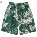 水着 ショートパンツ ボタニカルプリント 民族風 ハワイ風 ゴムウェスト サーフトランク メンズ 夏服 履き心地いい 透気 コンフォート ゆったり 休暇 室外 海 エスニックスタイル カジュアル