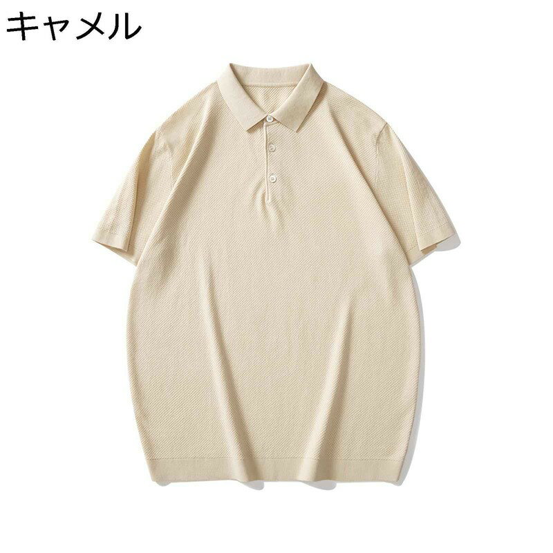 メンズ Tシャツ ポロシャツ ニット 半袖 ゴルフポロシャツ 綿100 カットソー サマーTシャツ 襟付き 春夏服 セーター プルオーバー 通気性 ストレッチ ゆったり ゴルフウエア テニスシャツ 青年 通勤用