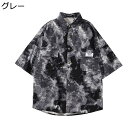 アロハシャツ メンズ ダイダイ染 ビーチシャツ ハワイシャツ 夏服 五分袖 薄い 軽い 絞り染 折り襟 速乾吸汗 通気 日焼け止め 胸ポケット ゆったり カジュアルシャツ ヒップホップ 普段着(4)
