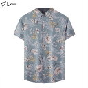 花柄シャツ メンズ アロハシャツ 夏 ハワイアン 葉柄 プリント 半袖 薄い 開襟シャツ 速乾 通気 軽量 ストリート オラオラ系 カジュアル 花火大会 お祭り ビーチ
