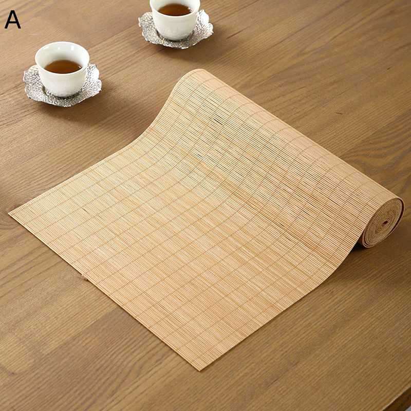 竹製テーブルランナー 防汚断熱 茶席用カバー 茶卓掛け テーブル センタークロス 簡約 インテリア テーブル装飾 良い手触り 防塵 防カビ 防ダニ 防滑 キッチンとリビングルーム 新居祝い 喫茶店 レストラン