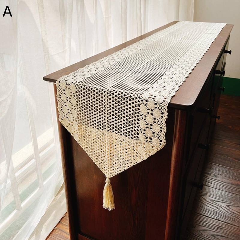 テーブルランナー 家具カバー かぎ針編み ハンドメイド 簡約 優雅 インテリア 装飾 良い手触り おもてなし テーブルフラグ センターテーブル クロス ホームデコレーション ダイニング 喫茶店 カフェ店