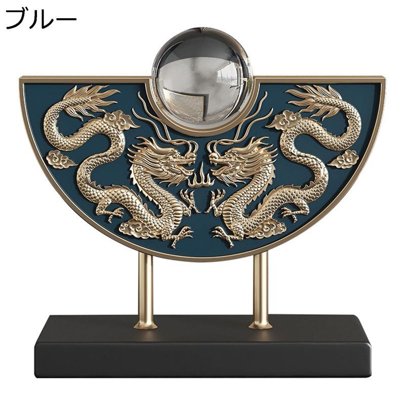 双龍戯珠 スクライング 金龍 置物 風水グッズ 金運アップ 玄関飾り オブジェ 風水 開運 運気アップ お守り 開運厄除 ローボード 工芸品 デスクトップ 新築祝い 引っ越し