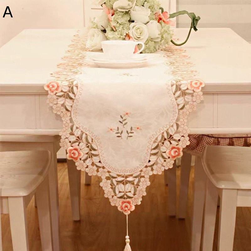 刺繍テーブルランナー 花柄 エレガント センターテーブル クロス 田園風 インテリア テーブル掛け 良い手触り 幅40cm 食事用 台所装飾 レストラン用 お店 和室 結婚式装飾 マルチカバー ロング丈