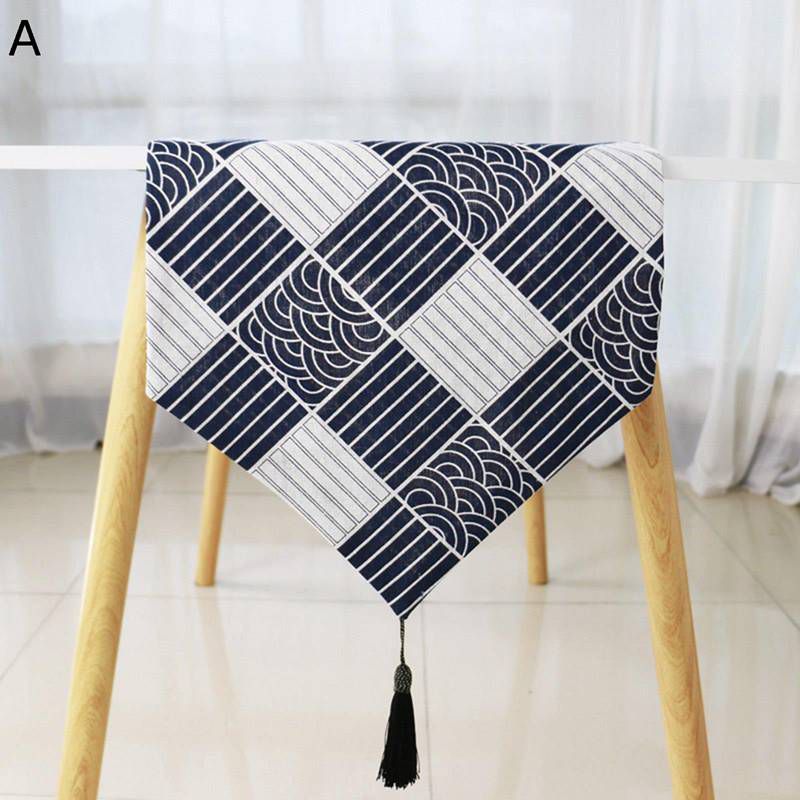 和式テーブルランナー 綿麻製敷物 防汚断熱 センターテーブルクロス 柄 和風 装飾 テーブル掛け 良い手触り 防塵 防カビ 防ダニ 防滑 洗える パーティー 誕生日 お祝い テレビキャビネット 家具カバー