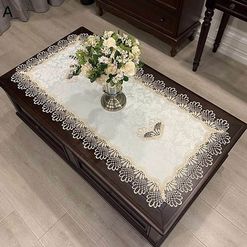 テーブルカバー 長方形 茶卓掛け リビング ドイリー 花瓶敷き エレガント レース クロス テーブルセンター 装飾 良い手触り おもてなし ホームデコレーション 披露宴 イベント 撮影背景 インテリア
