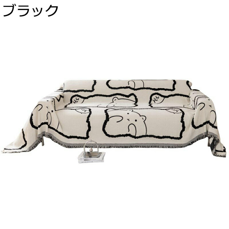マルチカバー シェニール織 犬猫対策 傷防止 ソファ ベッドカバー 1-2人掛け 3-4人掛け 可愛いキャラク..