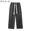 イージーパンツ チノパンツ ワイドパンツ メンズ ジーンズ 韓国風 ファッション ウェストゴム調節 調整紐 英字柄 プリント カジュアル ストレート 長ズボン ...