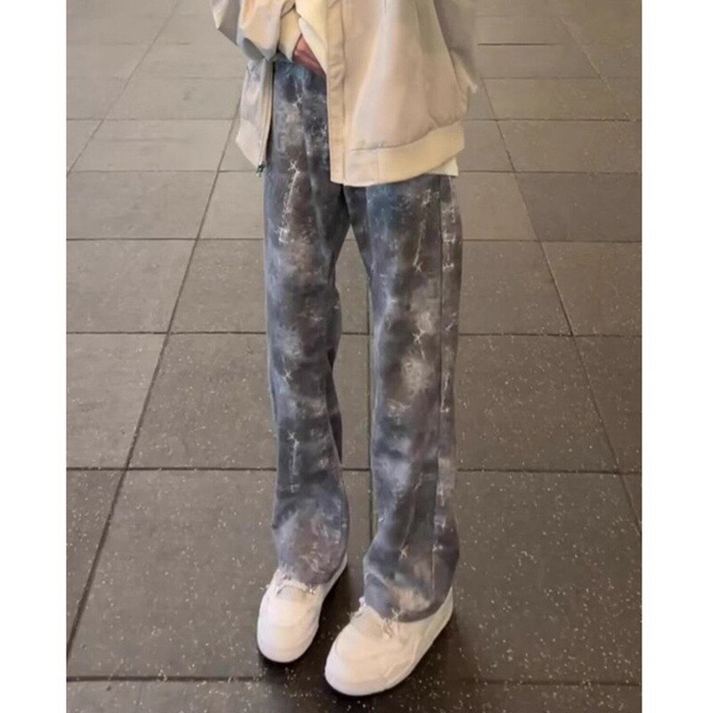 レディース メンズ デニムパンツ ワイドパンツ 春秋 シンプル ファッション ファスナー付き カジュアル ゆったり おしゃれ ストリート ストレート ジーンズ デイリー お出掛け トラベル