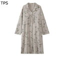 綿100 レディース ワンピースパジャマ ロングシャツ ネグリジェ 長袖 胸パッド入り 花柄 Vネック 前開き ルームウェア ルームワンピース 春夏秋 婦人 部...