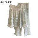 ルームワンピース レース えりフリル ワンピース 花柄 綿ガーゼ 部屋着 長袖 ワンピースパジャマ レディース ルームウェア 上下セット 吸汗 通気 吸湿 ゆっ...