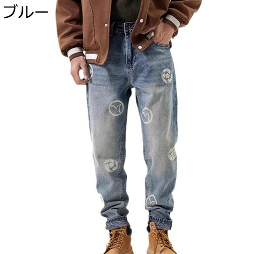 デニムパンツ メンズ 長ズボン ジーンズ プリント ファッション カジュアル ストレートパンツ ストリート ゆったり ファスナー付き オールシーズン ベーシック 街着 プレゼント 日常着用 トラベル デニムパンツ メンズ 長ズボン ジーンズ プリント ファッション カジュアル ストレートパンツ ストリート ゆったり ファスナー付き オールシーズン ベーシック 街着 プレゼント 日常着用 トラベル