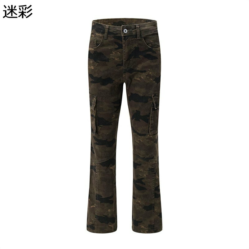 デニムパンツ メンズ 迷彩パンツ ヒップホップ 春秋 カッコイイ ファッション カジュアル ストレートパンツ ストリート 着痩せ 細身 スキニーパンツ ロングパンツ 部屋着 旅行 作業着