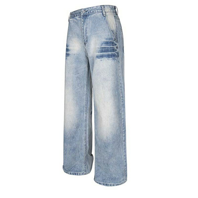 ワイドパンツ デニムパンツ メンズ レディース 長ズボン ファスナー付き カジュアル ゆったり おしゃれ ジーンズ ストレート Gパン 耐摩耗 オールシーズン デイリー お出掛け トラベル