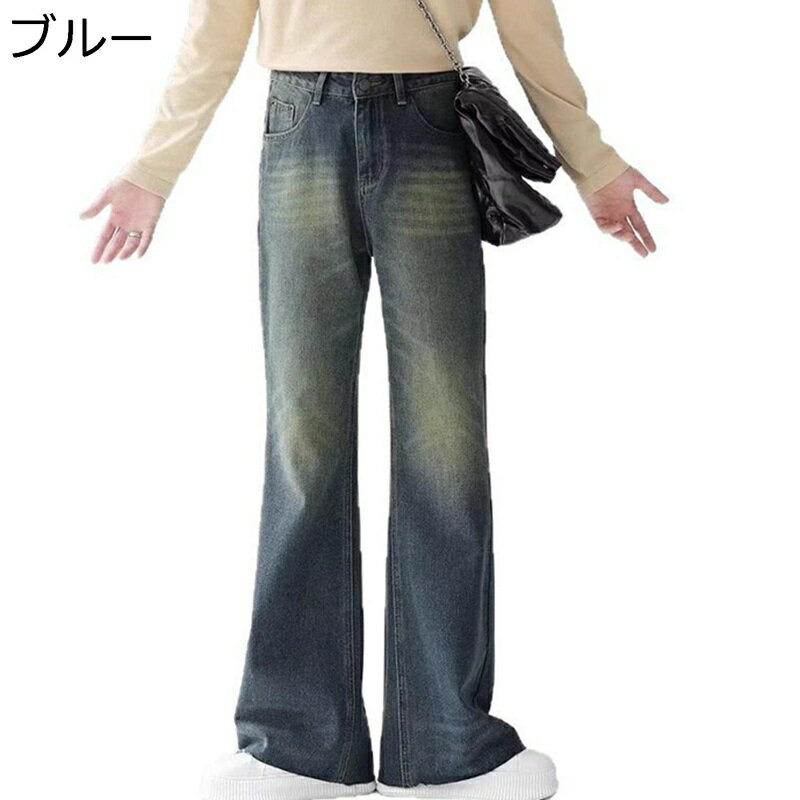 メンズ 長ズボン ジーンズ ワイドパンツ デニムパンツ ストレートパンツ ファッション カジュアル ストリート マルチポケット 韓国風 柔らかい オールシーズン 快適 部屋着 旅行 作業着