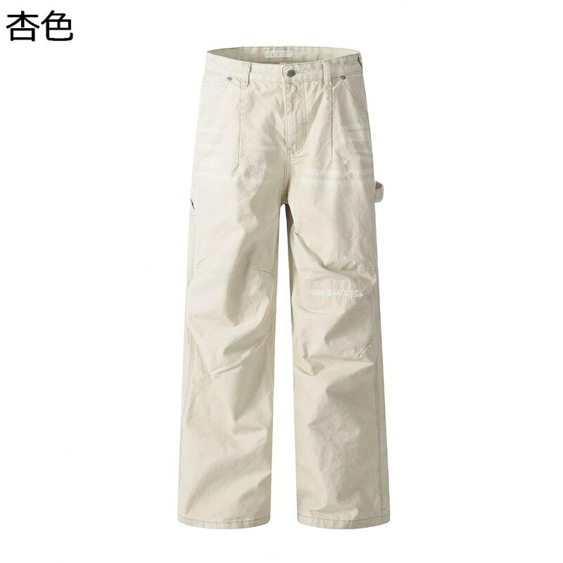 デニムパンツ ワイドパンツ メンズ レディース 長ズボン カジュアル チノパンツ ファスナー付き ストリート カーゴパンツ ロングパンツ マルチポケット 耐摩耗 ストレートパンツ デイリー 作業着