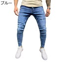 ジーパン デニムパンツ メンズ 細見 スキニーパンツ ダメージ加工 ロングパンツ かっこいい 個性 hip hop 春夏秋 ボトムス アメカジ 大人 男子 ベーシック 立体裁断 スリム ストレッチ お洒落(4)